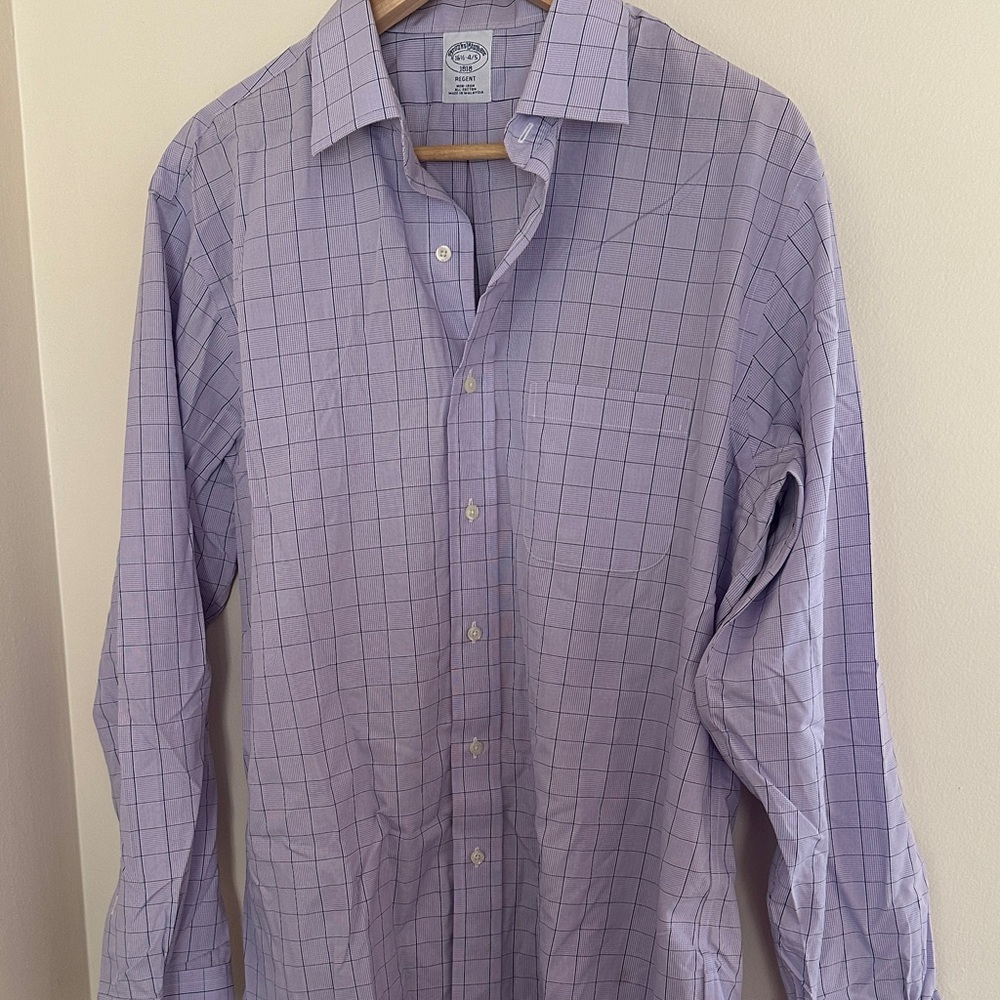 Brooks Brothers Lavender Check Dress Shirt